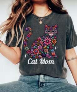 floral cat mom shirt for cat lovers cute cat mama t shirt perfect gift for cat moms and cat enthusiasts ihas5