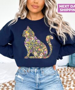 floral cat mom sweatshirt cute cat lover tee purr shirt for animal lovers unique gift for cat moms utpq8 scaled