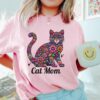 floral cat mom t shirt for cat lovers cute cat mama tee unique cat lover gift cat moms club shirt gwxmf