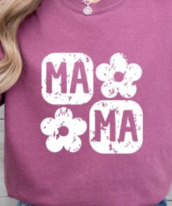 floral checkered mama shirt for mothers day baby shower mom pregnancy gifts cute mom life t shirt 2025 7bamp