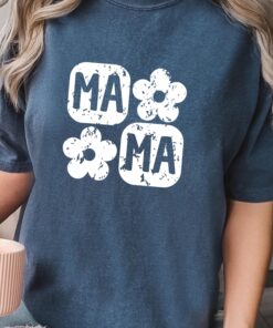 floral checkered mama shirt for mothers day baby shower mom pregnancy gifts cute mom life t shirt 2025 noyaq