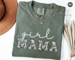 floral girl mom t shirt for new moms gender reveal birthday gift comfortable mama shirt mothers day apparel nw4o3