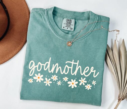 floral godmother shirt for mothers day gift personalized godmom t shirt unique godmother reveal gift idea tanu8