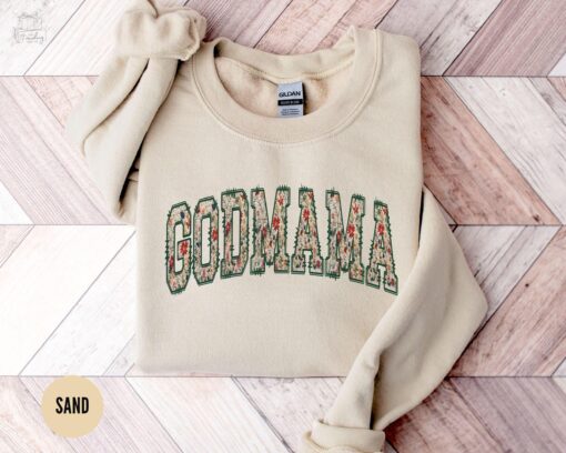 floral godmother sweatshirt wildflower godmama shirt aunt crewneck proposal gift for mothers day and auntie 7agpm