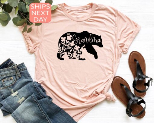 floral grandma bear shirt for new grandmas cute mothers day gift baby announcement tee best grandma ever shirt
