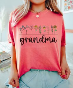 floral grandma shirt for pregnancy announcement and christmas gift unique grandma t shirt for grandparents hdosi