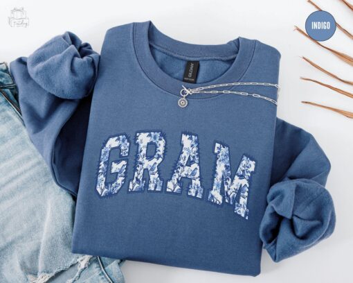 floral grandma sweatshirt crewneck for first time grams mothers day gift vintage style chinoiserie birthday sweater 0ppuz