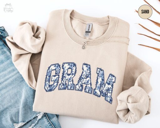 floral grandma sweatshirt for birthday and mothers day gift new grammy crewneck chinoiserie style first time grams nrhfp