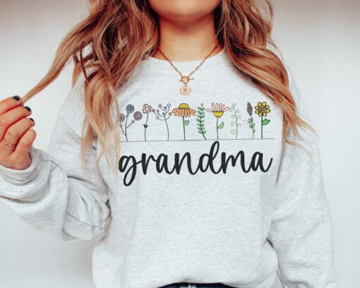 floral grandma sweatshirt for pregnancy announcement unique gift for grandparents cute grandma apparel ezgbv