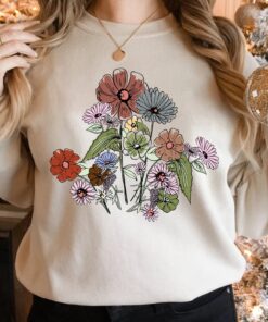 floral graphic tee for women wildflower plant lover inspirational boho shirt cute flower t shirt for nature enthusiasts fohhd