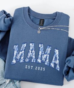 floral mama est shirt custom toile de jouy sweatshirt first mothers day crewneck new mom announcement shirt rqeii