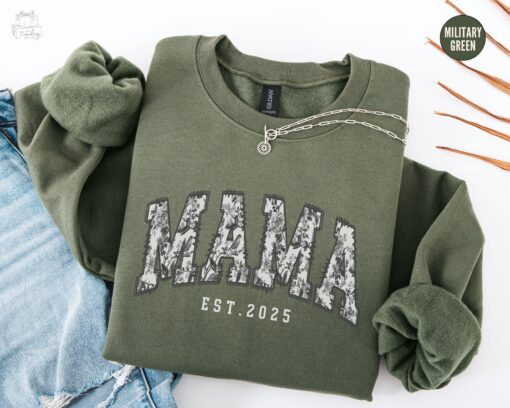 floral mama est shirt custom toile de jouy sweatshirt first mothers day crewneck new mom announcement shirt ziig0