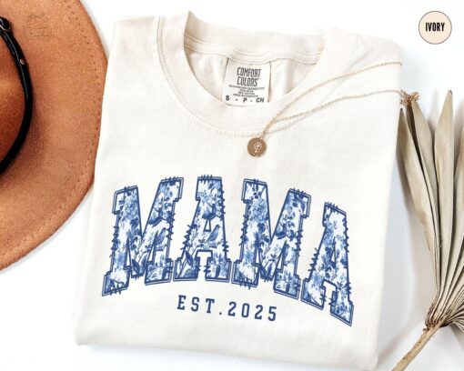 floral mama est shirt personalized mothers day t shirt custom new mom announcement coquette mama tee v5cbr