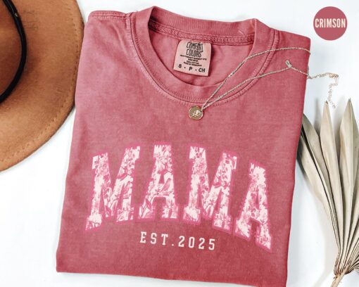 floral mama est shirt personalized mothers day tee custom toile de jouy t shirt for new mom baby announcement wsh3g