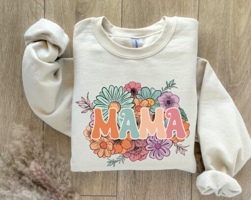 floral mama hoodie sweatshirt for moms best mothers day gift cute mom sweatshirt unique new mom apparel oeshf