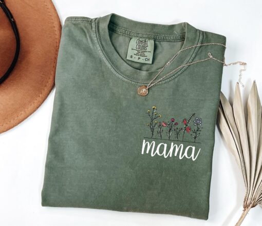 floral mama pocket shirt for new moms mothers day gift cute mom life t shirt celebrate mom to be cdf1g
