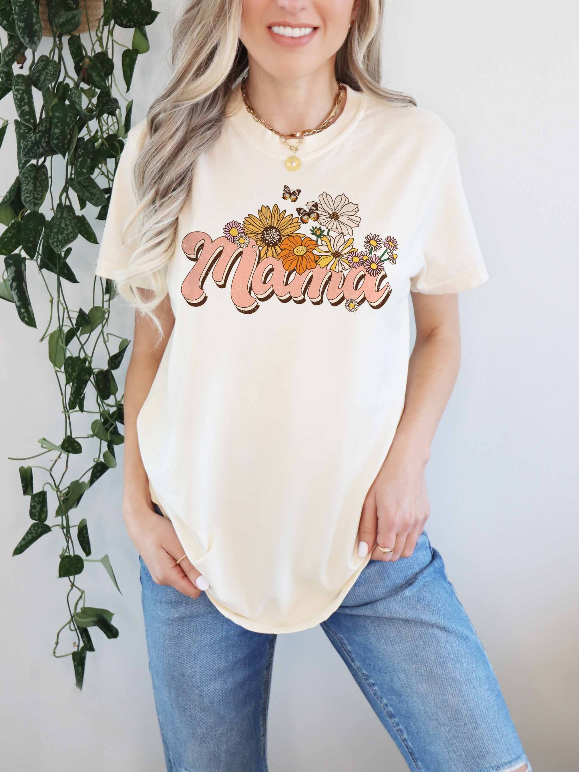 floral mama shirt butterfly mom shirt trendy mom to be shirt cute floral t shirt for moms gifts for mothers day wihcr scaled