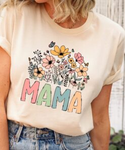 floral mama shirt for mom life wildflowers tee mothers day gift cute flower shirt for new moms and moms everywhere md86y