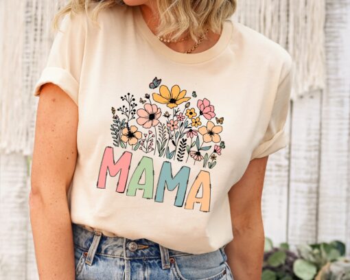 floral mama shirt for mom life wildflowers tee mothers day gift cute flower shirt for new moms and moms everywhere md86y