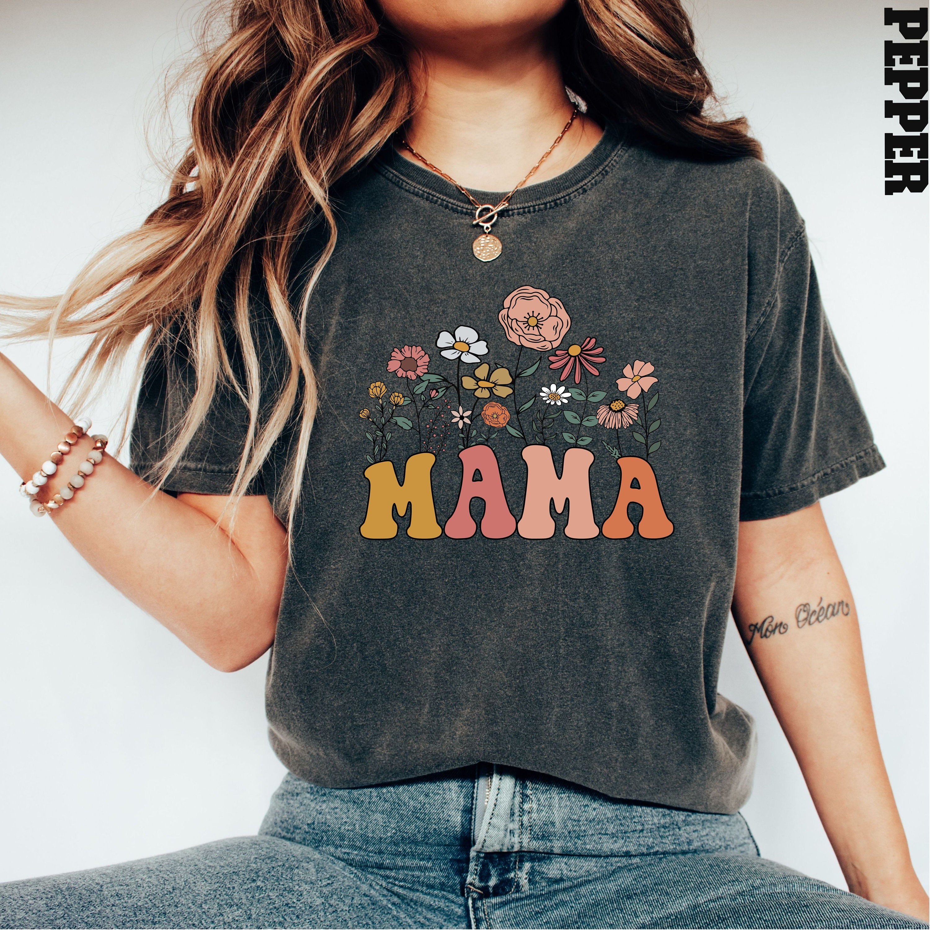 floral mama shirt for mothers day vintage style flower mom t shirt best mom ever gift cute mom life tee 1y7o3