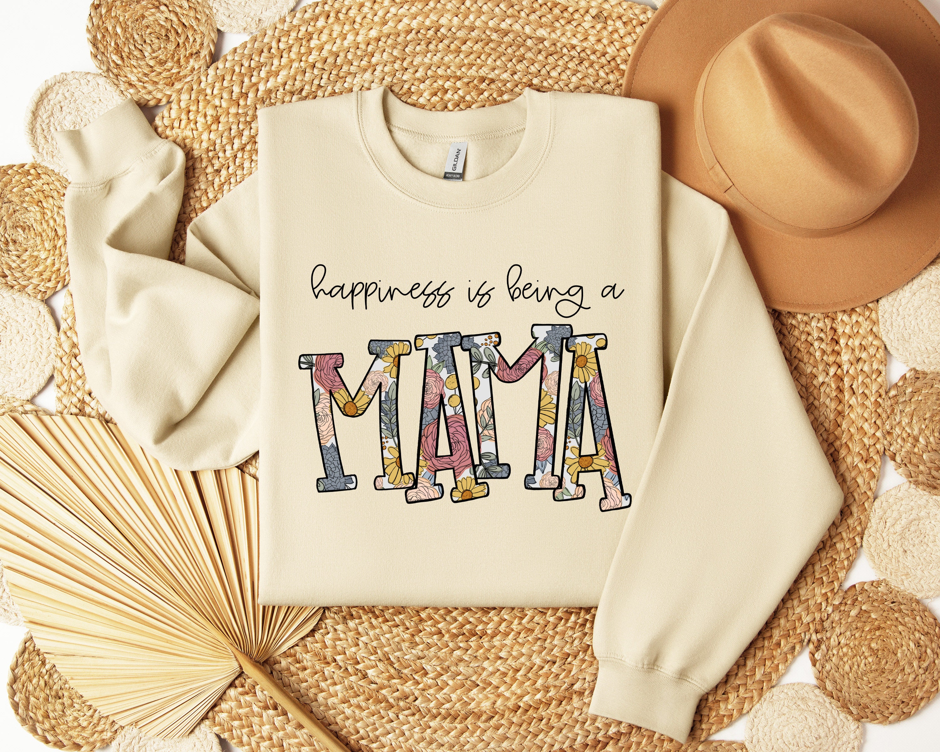 floral mama shirt happiness being a mama sweatshirt retro tee for mothers day and baby shower gifts zenn7 scaled