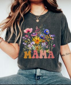 floral mama shirt retro style for mothers day cute new mom t shirt vintage boho design best mom ever gift cprng