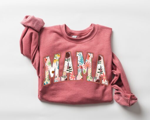 floral mama sweatshirt cute mom life crewneck best mom ever shirt for mothers day personalized gift qo28t