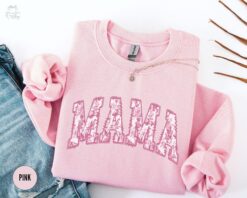 floral mama sweatshirt for first mothers day gift cute pink mama crewneck new mom baby announcement shirt xixsq