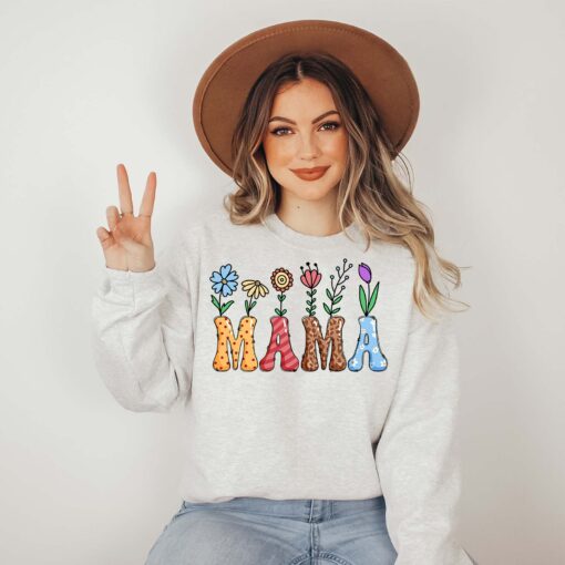 floral mama sweatshirt for nature lovers wildflowers mom shirt ideal for mothers day personalized mom gifts