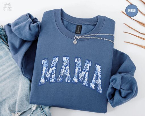 floral mama sweatshirt for new moms first mothers day gift cute blue crewneck shirt baby announcement apparel d9mat