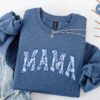 floral mama sweatshirt for new moms first mothers day gift cute crewneck blue mama shirt baby announcement apparel ozeie
