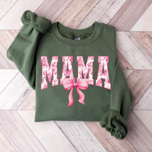 floral mama sweatshirt in pink for mothers day cute mom life crewneck valentines day gift for moms