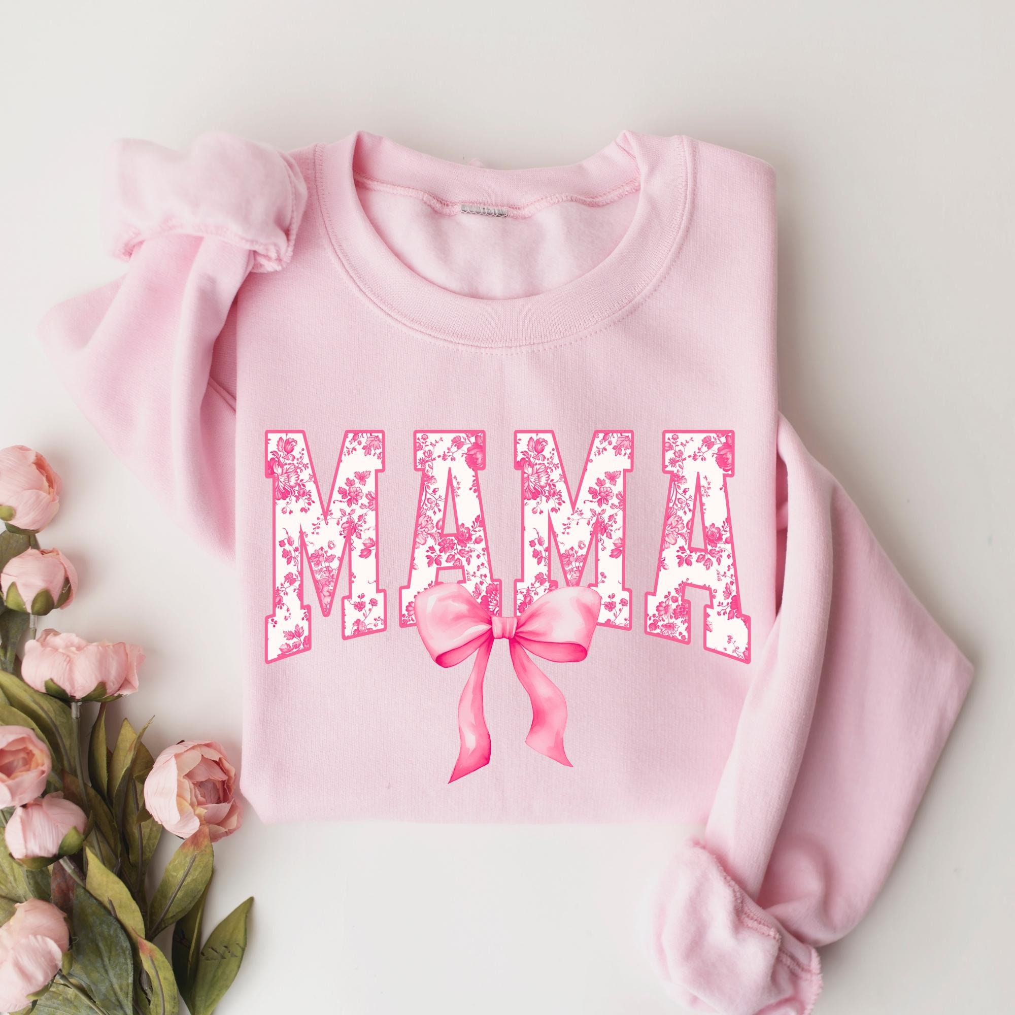 floral mama sweatshirt in pink for mothers day cute mom life crewneck valentines day gift for moms fzlly