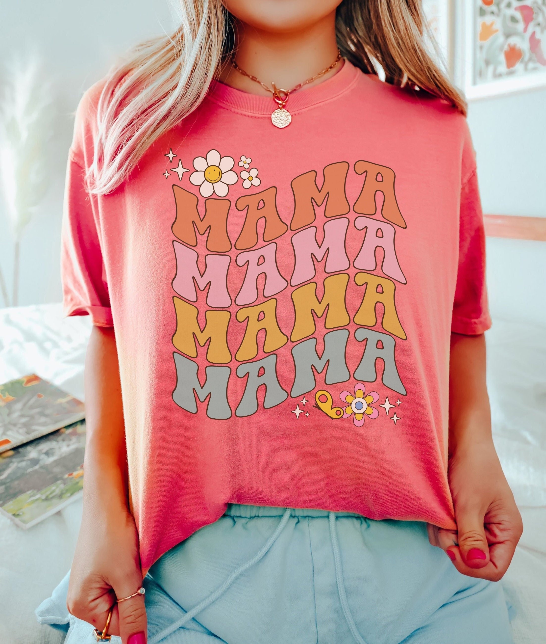 floral mama t shirt for mom life mothers day gift cute mom shirt vintage floral design xgac5 scaled