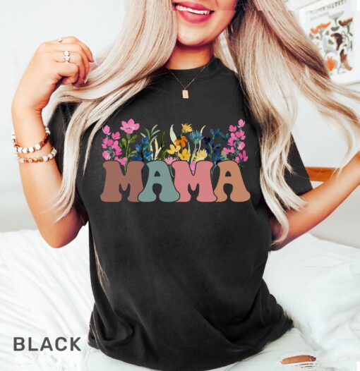 floral mama t shirt for mom life mothers day gift cute mom shirt vintage style floral print tee