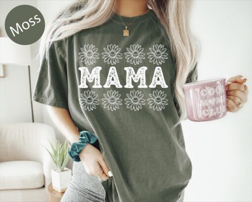 floral mama t shirt for mothers day birthday gift from daughter cute mom life shirt baby shower gift