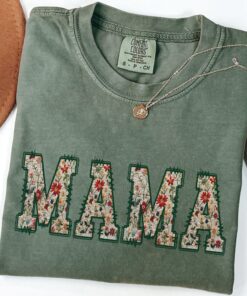 floral mama t shirt for mothers day cute cottagecore wildflower tee new mom christmas gift pregnancy announcement 3p2ti