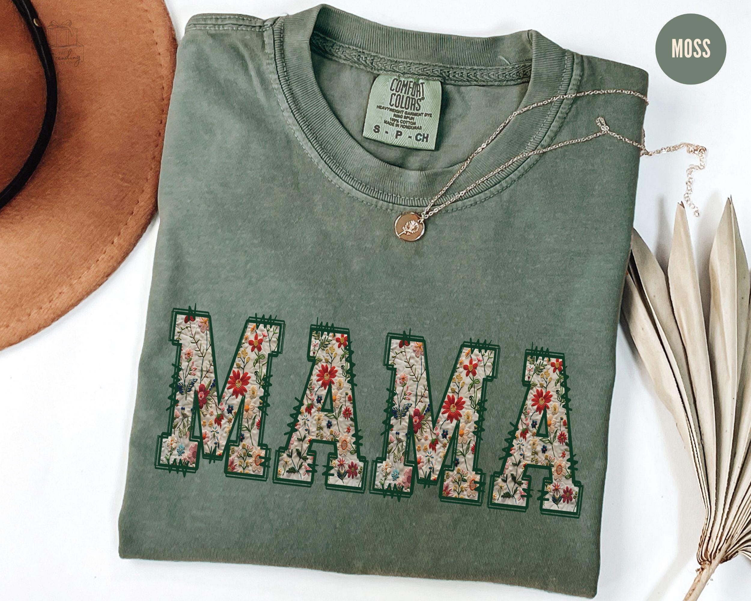 floral mama t shirt for mothers day cute cottagecore wildflower tee new mom christmas gift pregnancy announcement 3p2ti