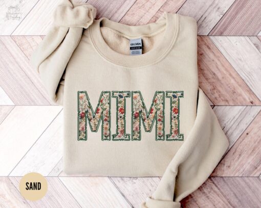 floral mimi sweatshirt custom grandma shirt best mimi gift for mothers day and christmas crewneck top