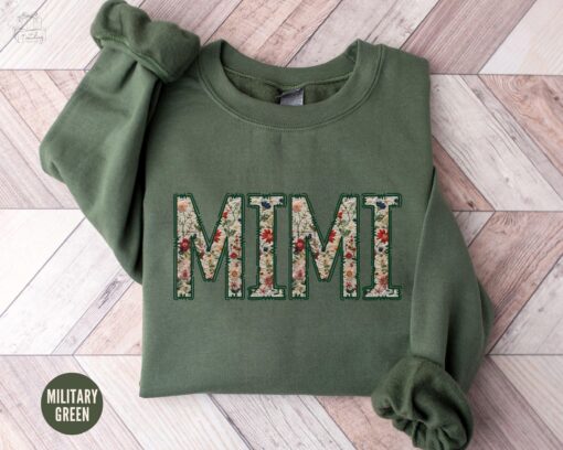 floral mimi sweatshirt for grandma best mimi shirt mothers day gift personalized grandma gifts crewneck sweatshirt