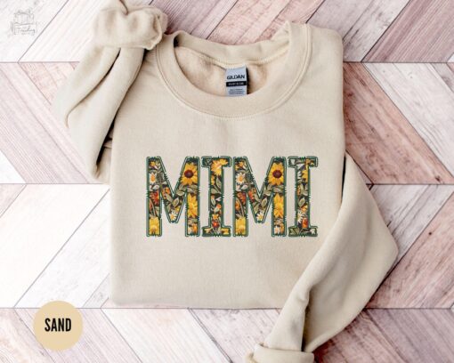 floral mimi sweatshirt with sunflower design best grandma gift for mothers day or christmas unique mimi crewneck f51fe