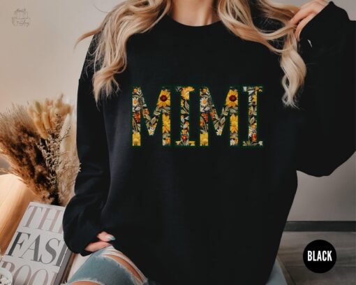 floral mimi sweatshirt with sunflower design best grandma gift for mothers day or christmas unique mimi crewneck kpzqr