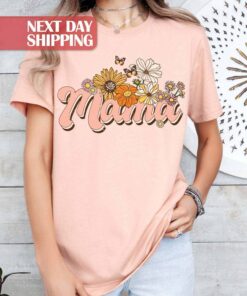 floral mom shirt butterfly design for moms and moms to be best mama shirt trendy gifts for mothers day uflz8