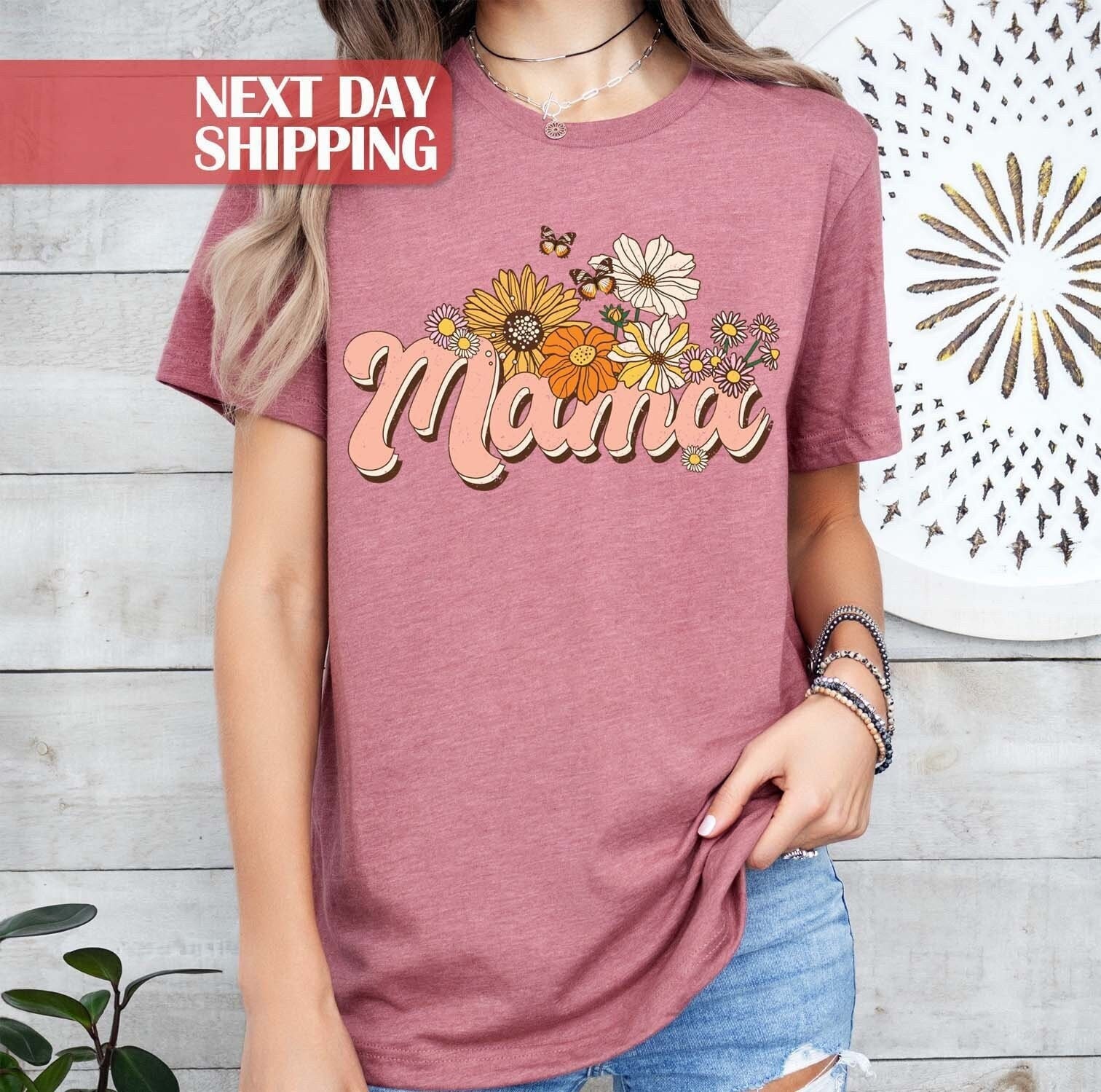 floral mom shirt butterfly design for moms and moms to be best mama shirt trendy gifts for mothers day