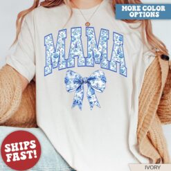 floral mom shirt for mothers day with spring flowers vintage mama chinoiseries design cute mom life t shirt 7exr1 scaled