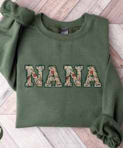 floral nana sweatshirt for grandma wildflower design mothers day gift baby announcement crewneck for new nana hialm