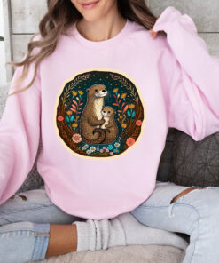 floral sea otter mama hoodie sweatshirt long sleeve for sea otter lovers unique gifts for mom and nature enthusiasts 0655e