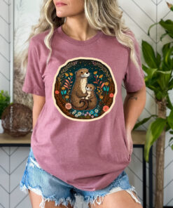 floral sea otter mom shirt cute sea otter t shirt for sea otter lovers unique gift for moms and sea otter enthusiasts hks0t