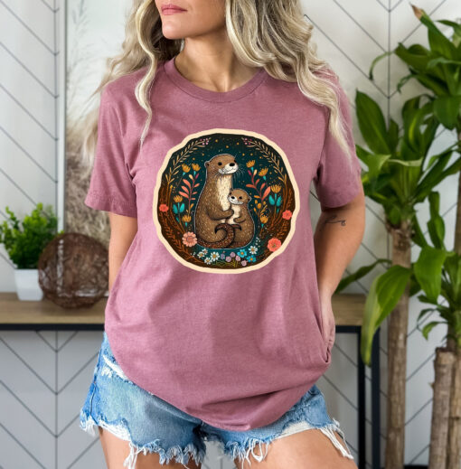 floral sea otter mom shirt cute sea otter t shirt for sea otter lovers unique gift for moms and sea otter enthusiasts hks0t