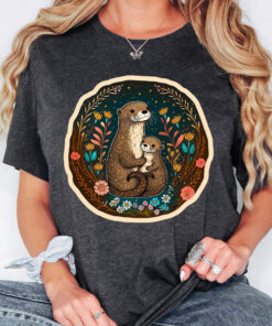 floral sea otter mom shirt cute sea otter t shirt for sea otter lovers unique gift for moms and sea otter enthusiasts ypfvm